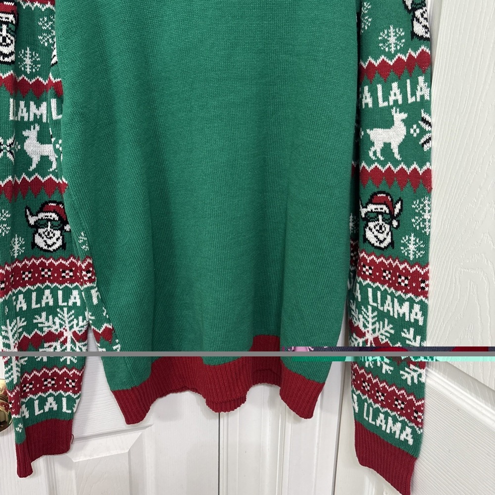 Celebrate Together Ugly Christmas Sweater Fa La La Llama Green Knit XXL - Picture 7 of 9